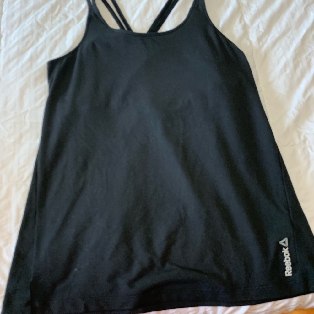 Reebok black cross back tank